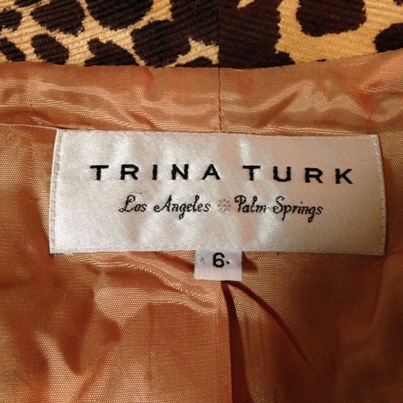Trina Turk Leopard Print Corduroy Jacket Size 6 - Picture 4 of 7